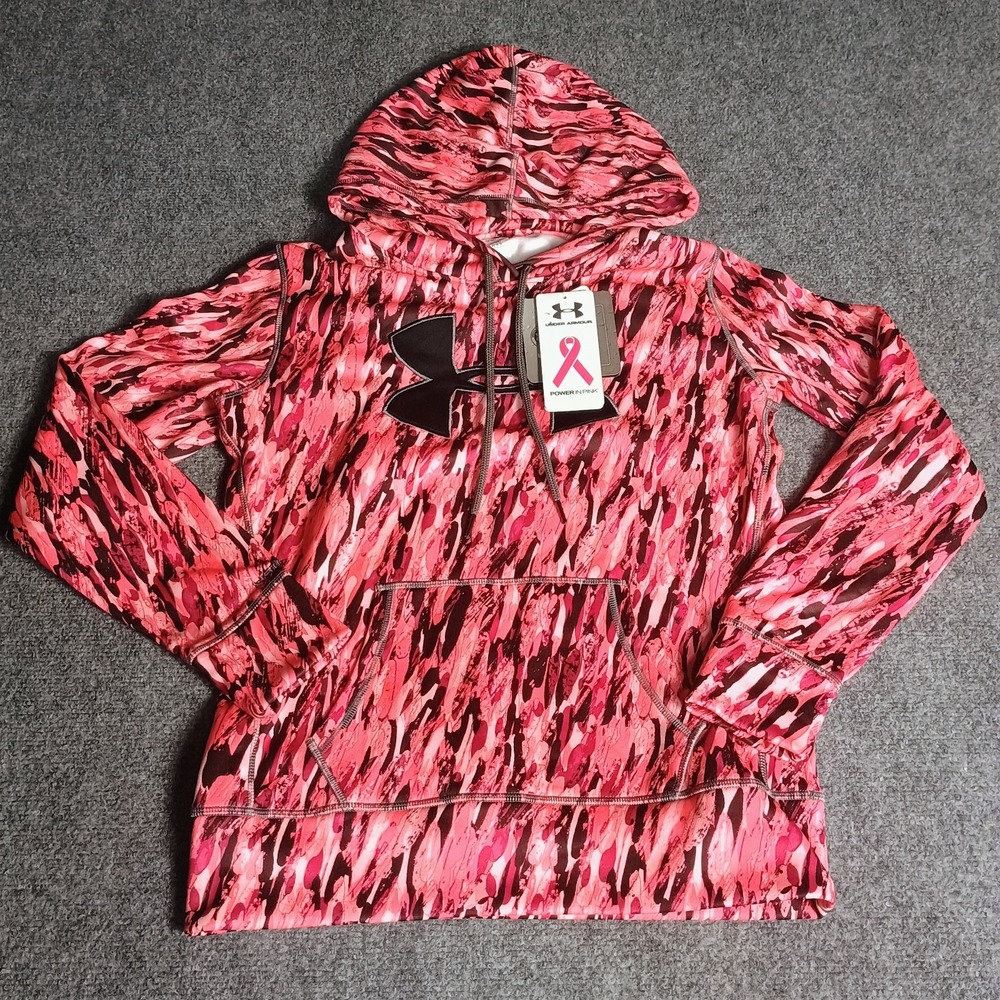 Under Armour Women Small Power In Pink Storm1 Hoodie NWT Breast Cancer 1273159